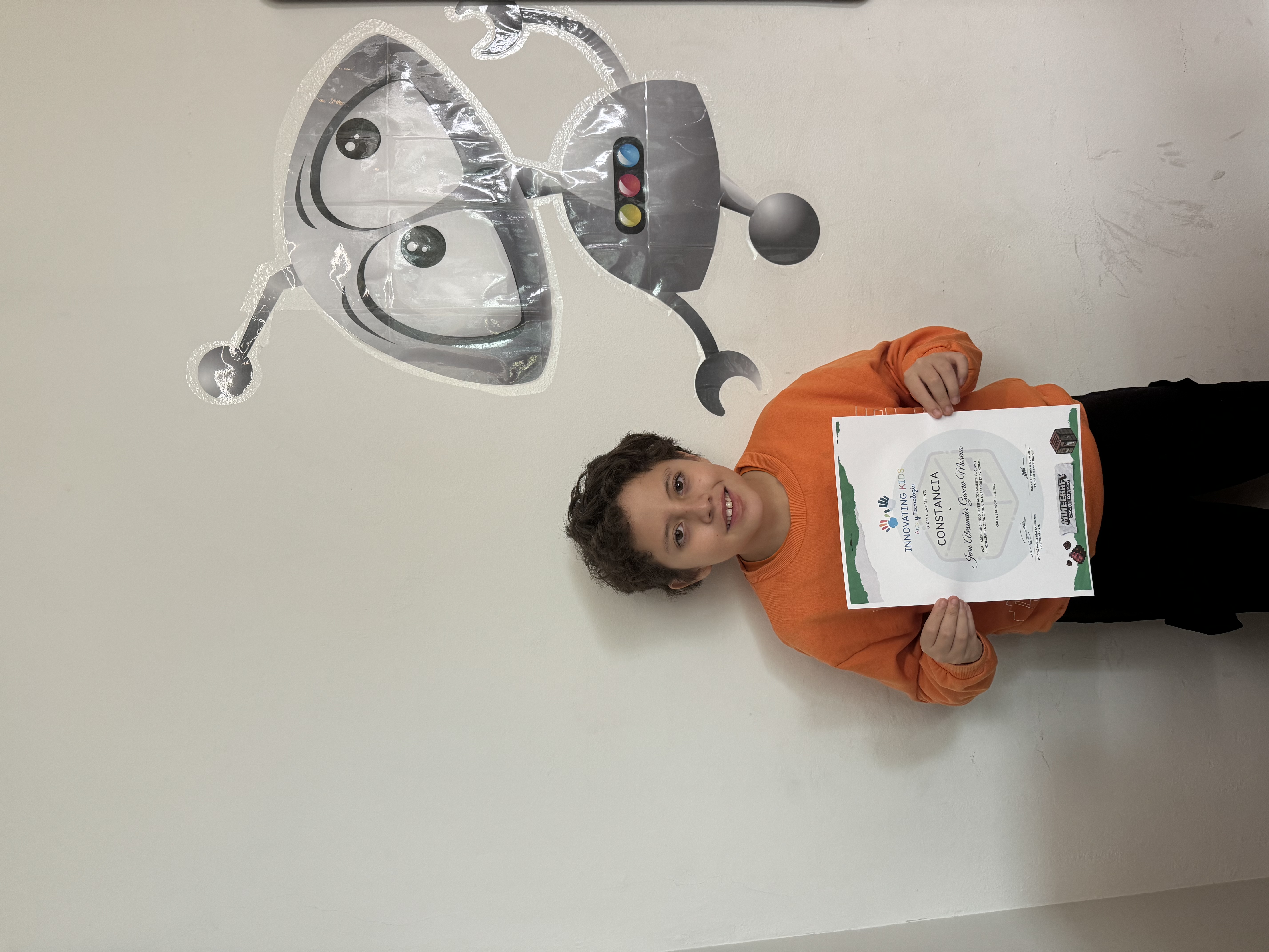Niño programando
